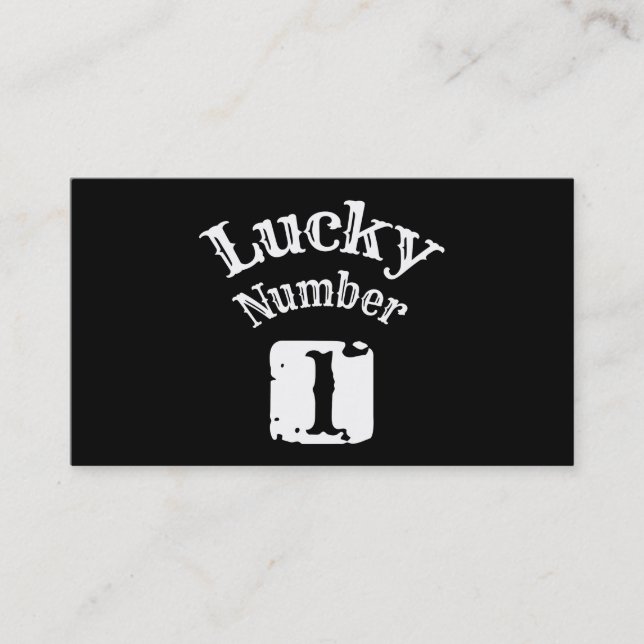 1 - Lucky Number 1 Luck Business Card (Front)