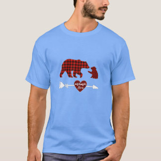 1 - Mama bear un plaid rouge Buffalo  essentiel  T-Shirt