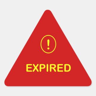 1 - Medication Alert ~ EXPIRED. Triangle Sticker
