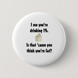 1% Milk 6 Cm Round Badge