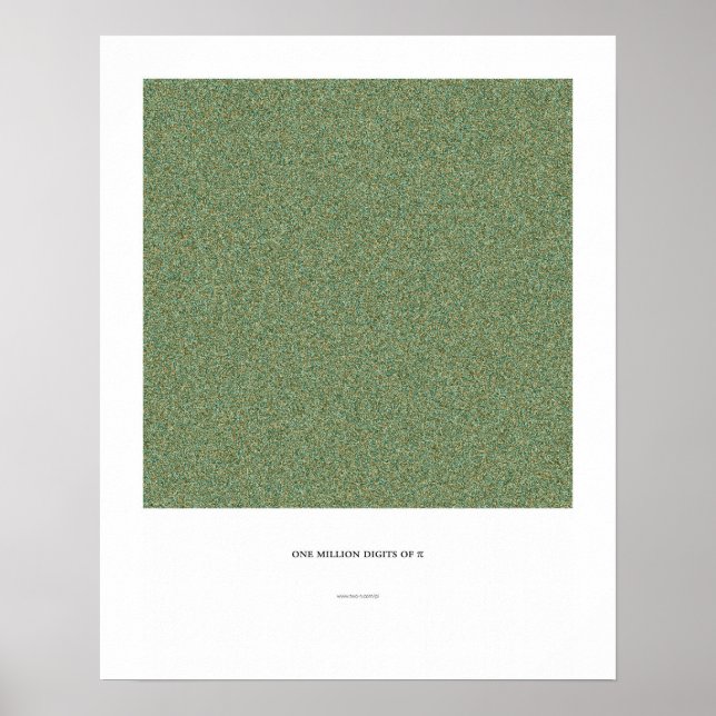 1 Million Decimals of π Poster (Front)