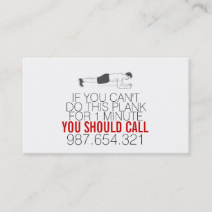 1 min plank personal fitness trainer business card