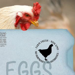 1” Mini Egg carton FRESH -NON GMO - no hormones Rubber Stamp
