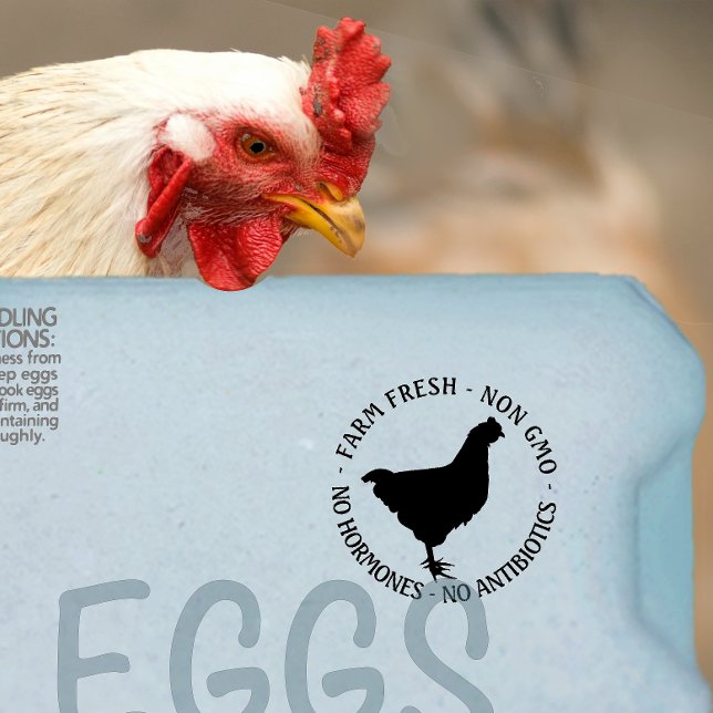 1” Mini Egg carton FRESH -NON GMO - no hormones  Rubber Stamp (Creator Uploaded)