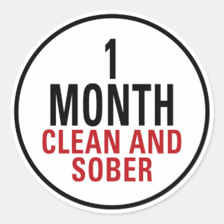 1 Month Clean and Sober Classic Round Sticker