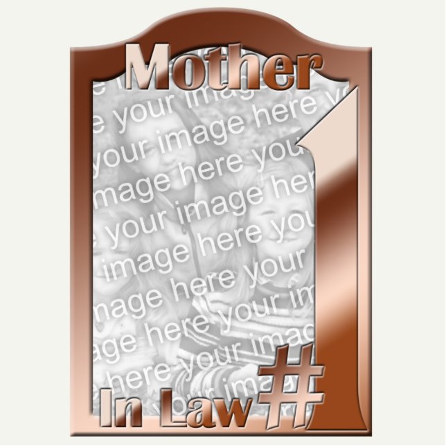 #1 Mother In Law Copper Photo Frame Sculpture Standing Photo Sculpture (Front)