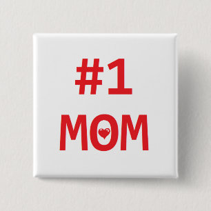 #1 Mum 15 Cm Square Badge