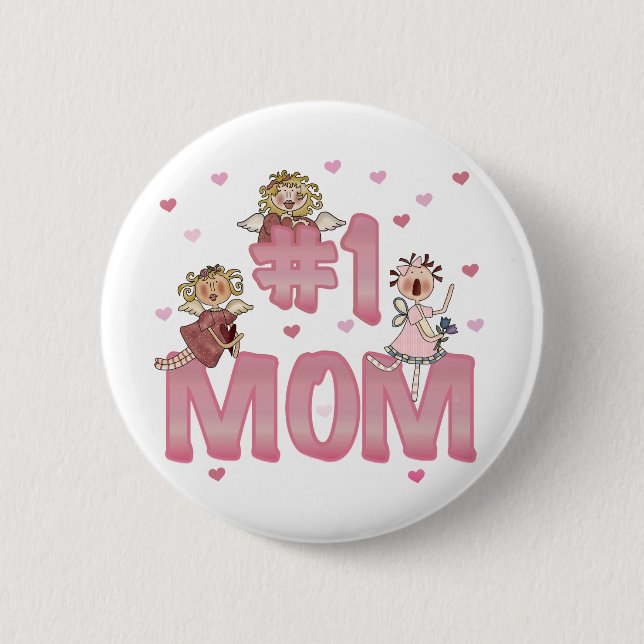 #1 Mum 6 Cm Round Badge (Front)