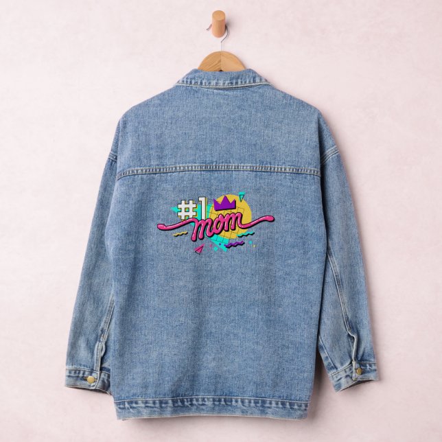 #1 Mum Comic Book Style Denim Jacket (Hangar)