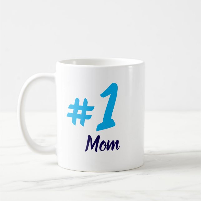 #1 Mum light blue Coffee Mug (Left)