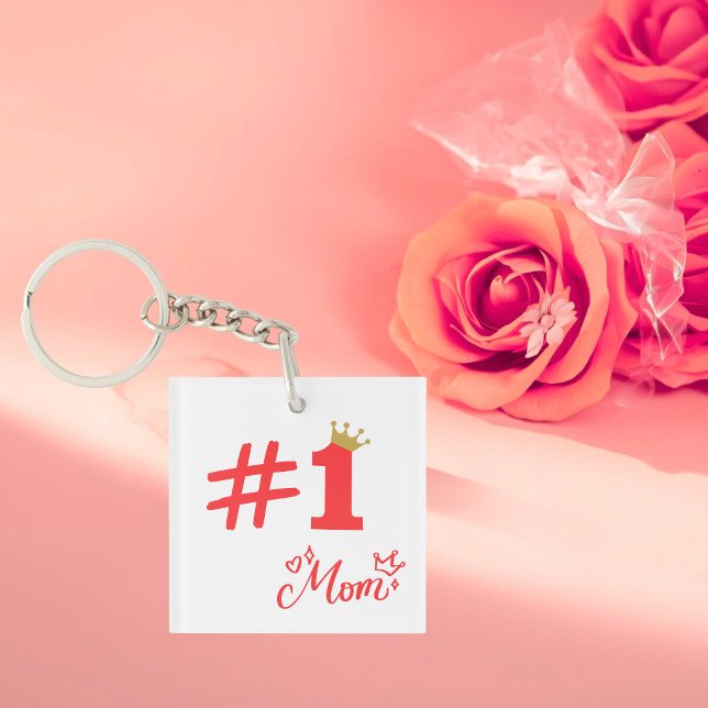 #1 Mum Love Personalised Acrylic Keychain (Creator Uploaded)