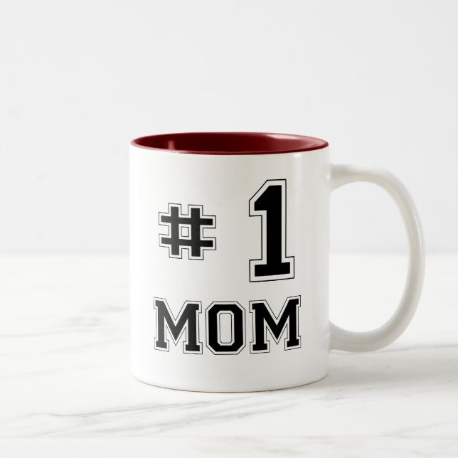 #1 Mum (Number One Mum) Two-Tone Coffee Mug (Right)