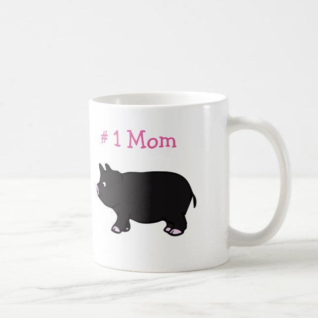 # 1 Mum With Black Pig White Mug (Right)