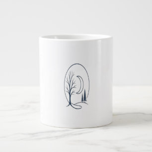 1. Mystic Winter Forest Circle Line Art Tee Large Coffee Mug