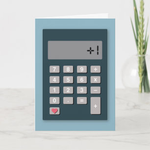 +1 New Addition Calculator New Baby Greeting Card