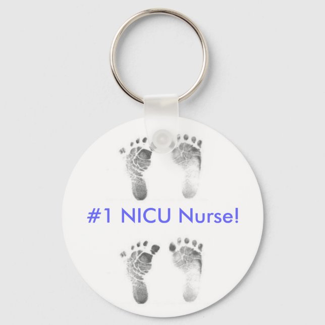 #1 NICU Nurse! (blue) Key Ring (Front)