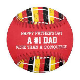 #1 NUMBER 1 DAD Father's Day GERMANY Flag Baseball