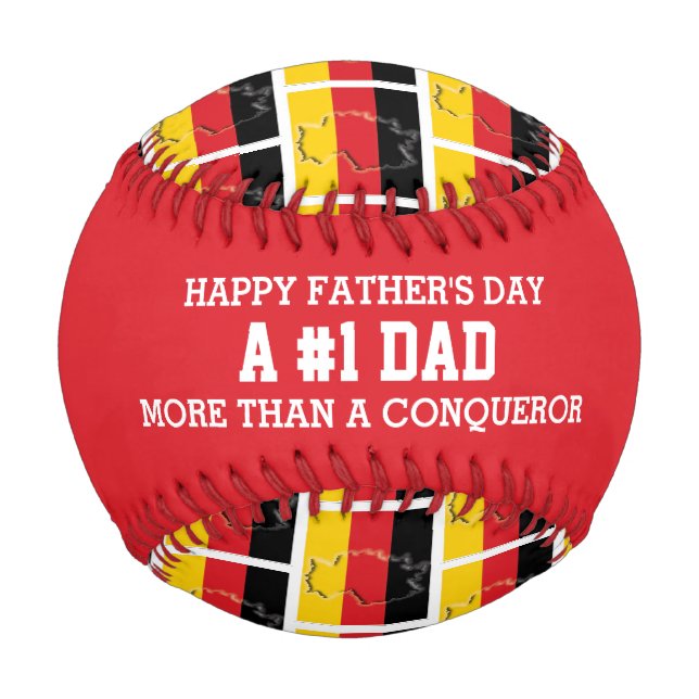 #1 NUMBER 1 DAD Father's Day GERMANY Flag Baseball (Front)