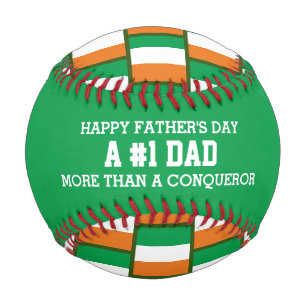#1 NUMBER 1 DAD Father's Day IRELAND FLAG Baseball