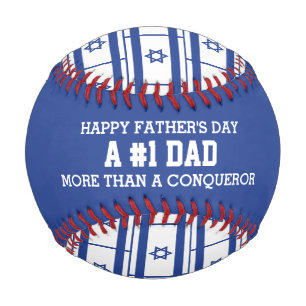 #1 NUMBER 1 DAD Father's Day ISRAEL Flag Baseball