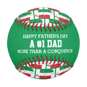 #1 NUMBER 1 DAD Father's Day ITALY Flag Baseball