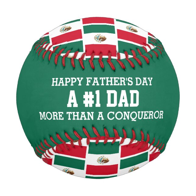#1 NUMBER 1 DAD Father's Day MEXICO FLAG Baseball (Front)