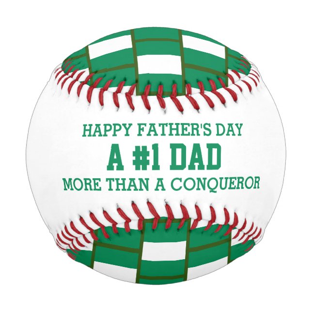 #1 NUMBER 1 DAD Father's Day NIGERIA FLAG Baseball (Front)
