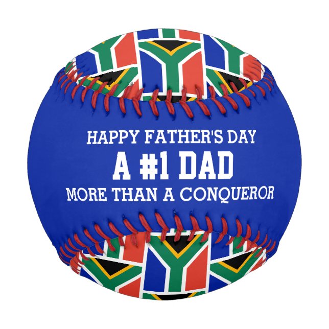 #1 NUMBER 1 DAD Father's Day SOUTH AFRICA FLAG Baseball (Front)