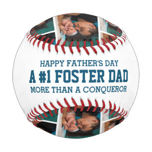 #1 NUMBER 1 FOSTER DAD Father's Day PHOTO Baseball