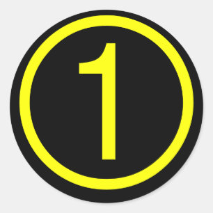 1 number one classic round sticker