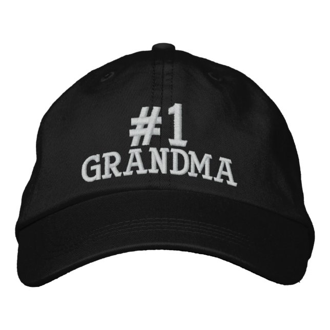 #1 Number One Grandma Embroidered Cap (Front)
