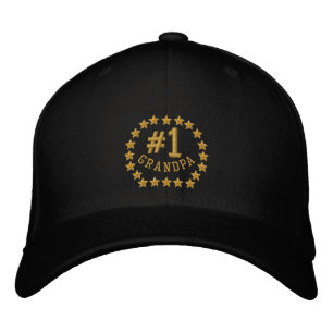 #1 Number One Grandpa Stars Embroidered Cap