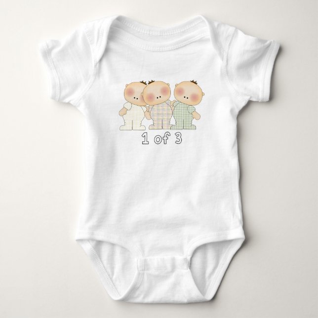 1 of 3 Triplets Baby Bodysuit (Front)