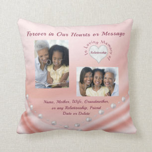 1 or 2 Photo Personalised Memorial Pillows for Mum