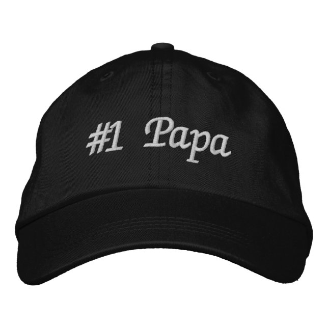 #1 Papa (Number One Papa) Father's Day Embroidered Hat (Front)