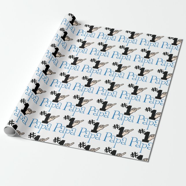 #1 Papa Wrapping Paper (Unrolled)