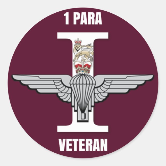 1 Para Parachute Regiment Veteran Circle Sticker (Front)