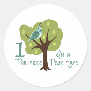 1 Partridge In Pear Tree Classic Round Sticker