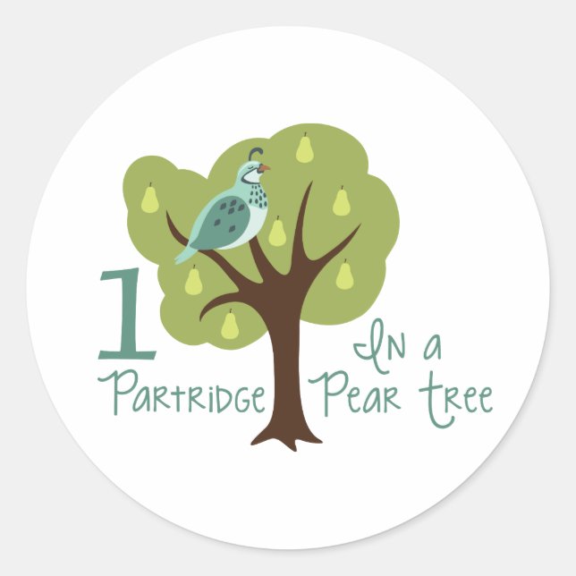 1 Partridge In Pear Tree Classic Round Sticker (Front)