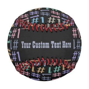 “# 1” Pattern custom monogram baseball