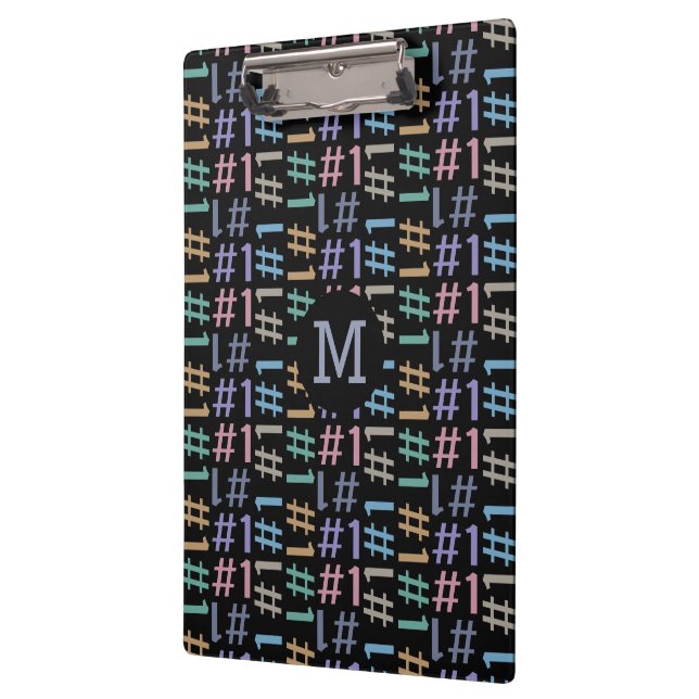 “# 1” Pattern custom monogram clipboard (Left)