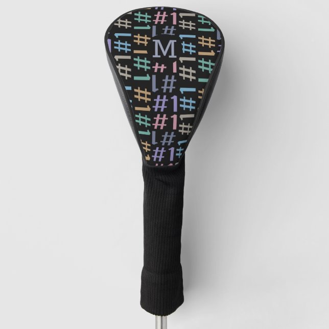 “# 1” Pattern custom monogram driver cover (Front)