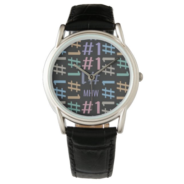 “# 1” Pattern custom monogram watches (Front)