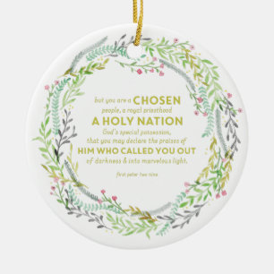 1 Peter 2:9 Ceramic Tree Decoration