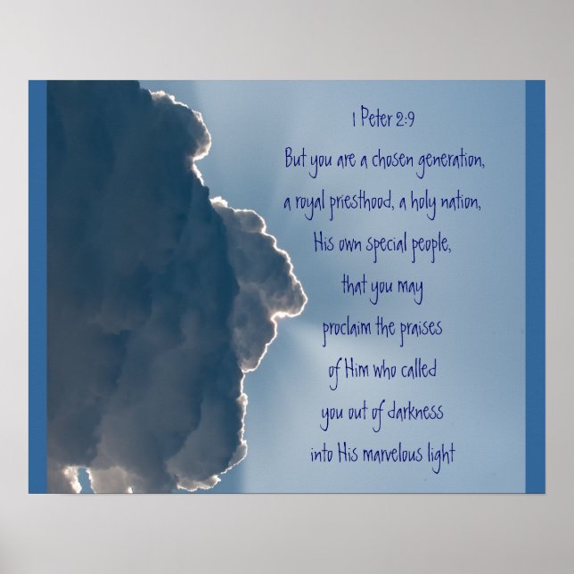 1 Peter 2:9 Scripture You are a Chosen Generation Poster (Front)