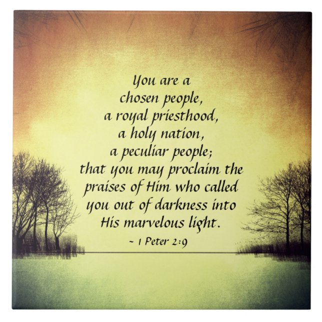 1 Peter 2:9 You are a Chosen People, Bible Tile (Front)