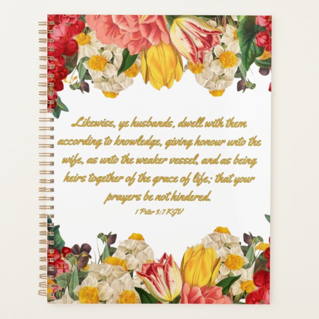 1 Peter 3:7 Bible Verse Calendar Planner (Front)