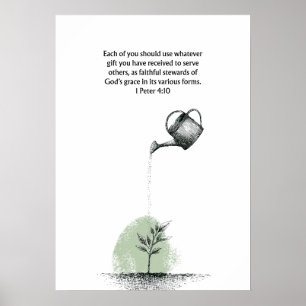 1 Peter 4:10 Bible Verse Christian Faith Wall Art