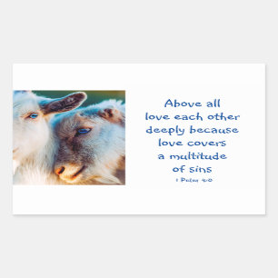 1 Peter 4 :8 Above All Love Deeply Inspirational Rectangular Sticker