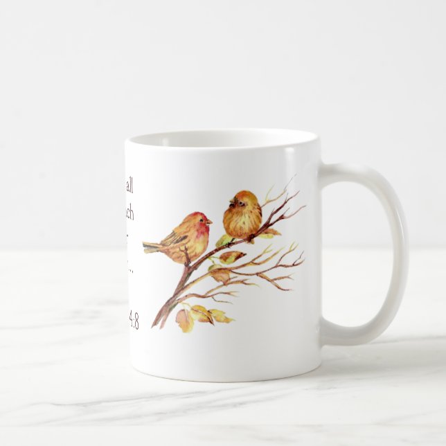 1 Peter 4:8 Love Each Other Deeply Scripture Birds Coffee Mug (Right)